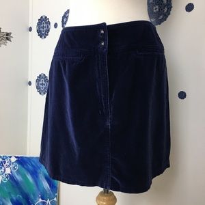 Velvet mini skirt (navy blue)